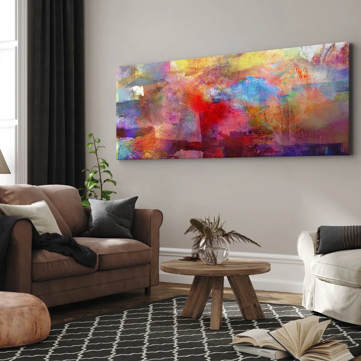 Schilderen op canvas - Kijk in de regenboog - 160x50 cm