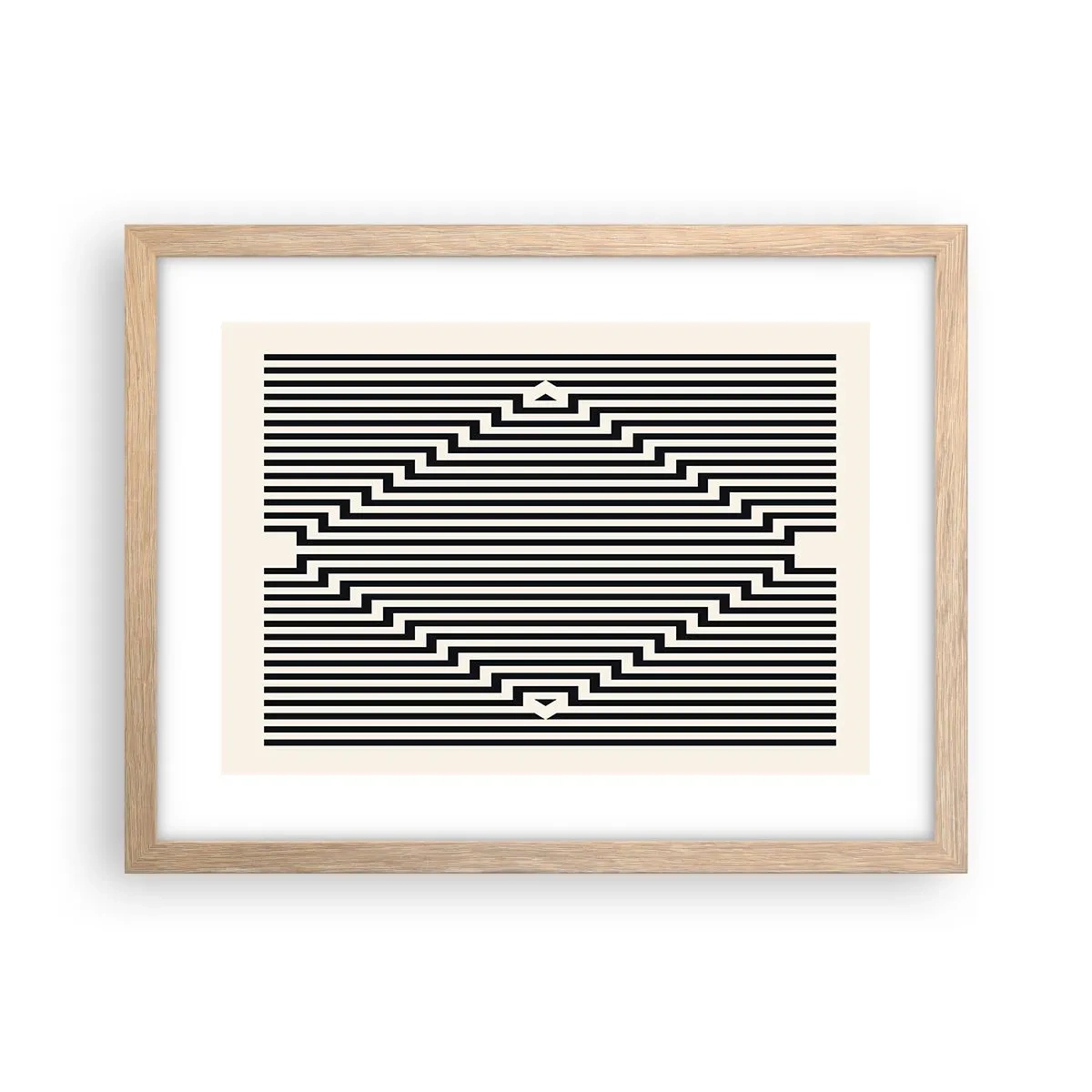 Een poster in een licht eiken lijst - Geometrische illusie - 40x30 cm