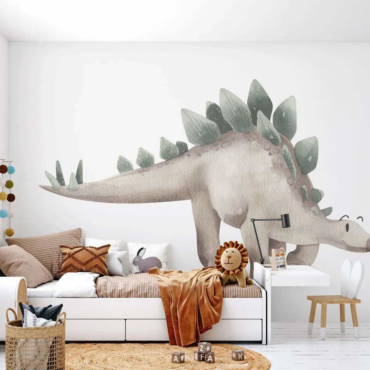 Fotobehang op maat Standard Eco - Jouw vried - Dinosaurus, Kinderen, Stegosaurus