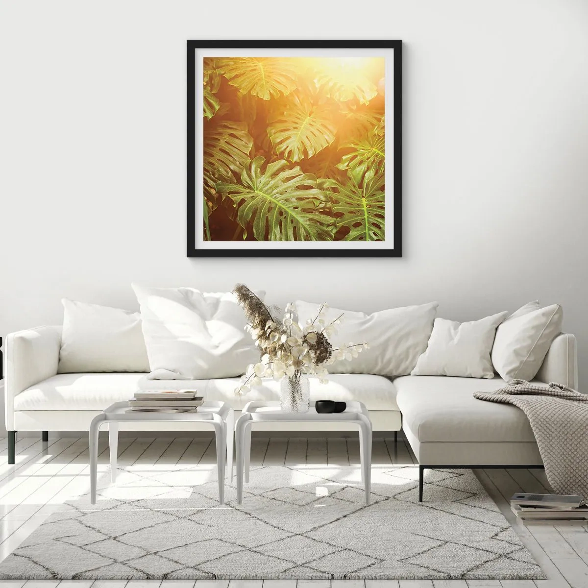 Poster in een zwarte lijst - In het groen treden... - 50x50 cm