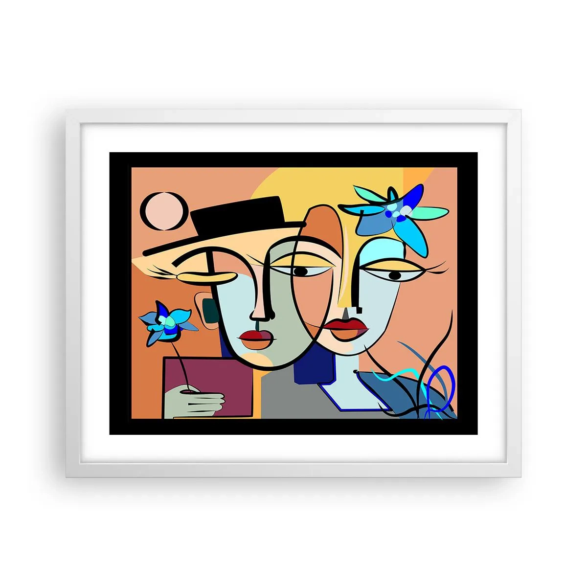 Poster in een witte lijst - Picasso's randez-vous - 50x40 cm