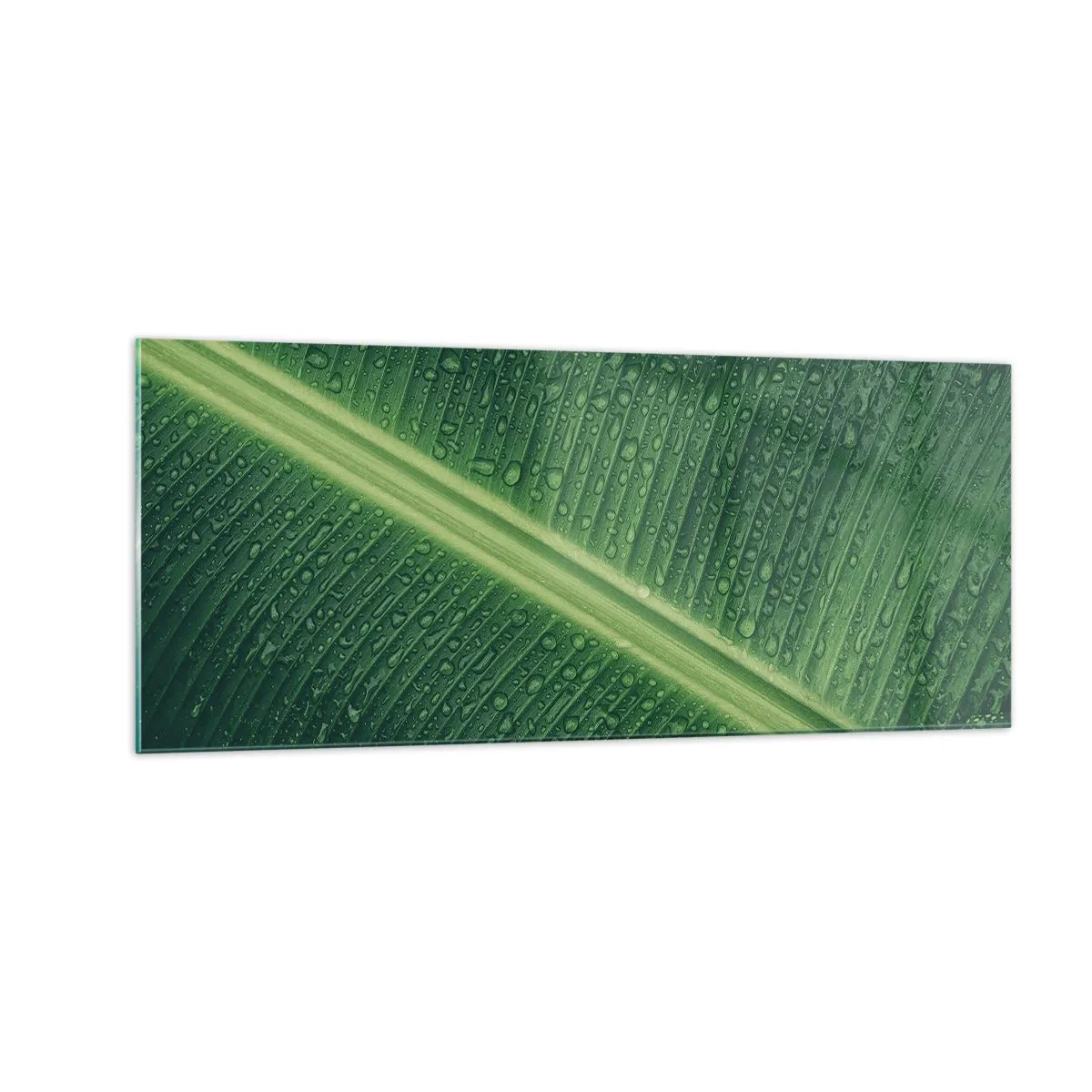 Schilderen op glas - De structuur van groen - 100x40 cm