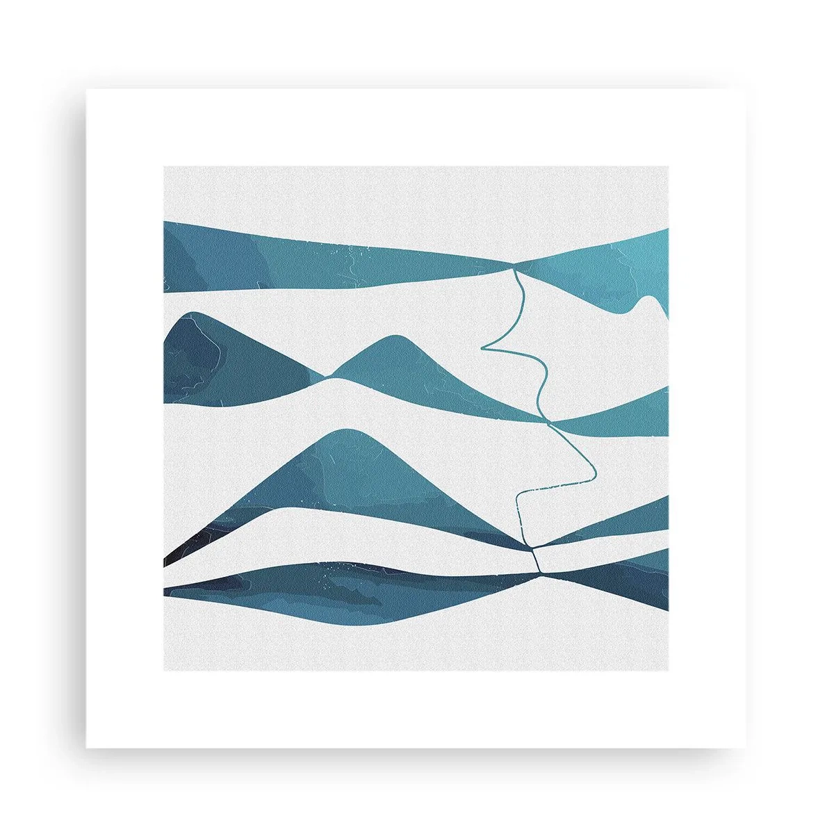 Poster - Abstractie: turquoise verbinding - 30x30 cm
