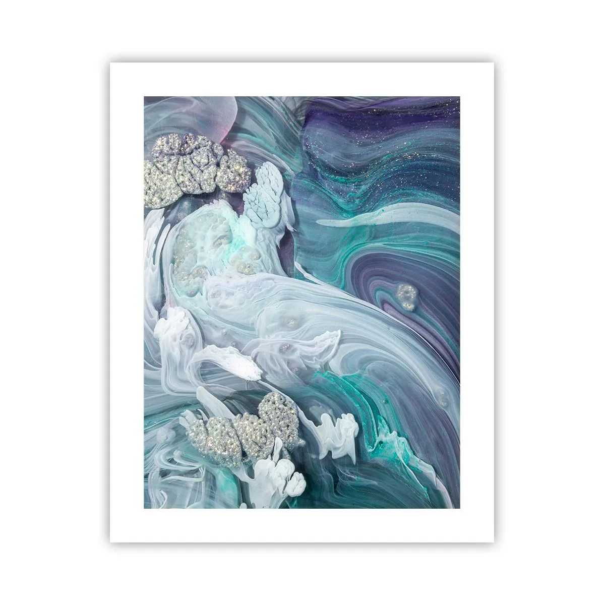 Poster - Stromingen van hemelsblauw - 40x50 cm