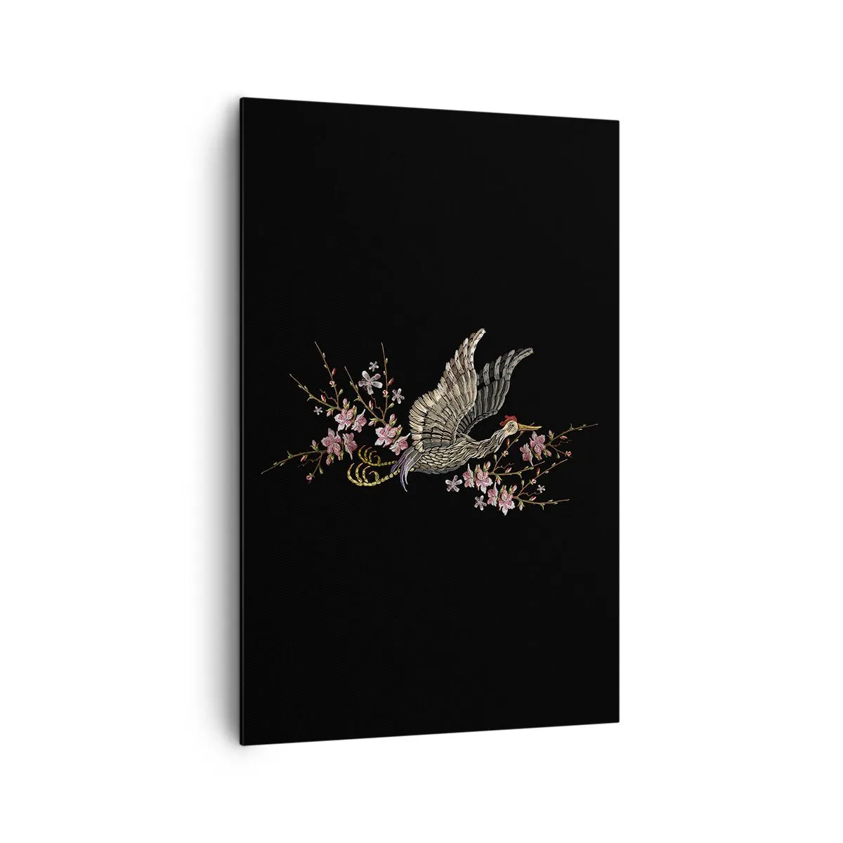 Schilderen op canvas - Exotische geborduurde vogel - 80x120 cm