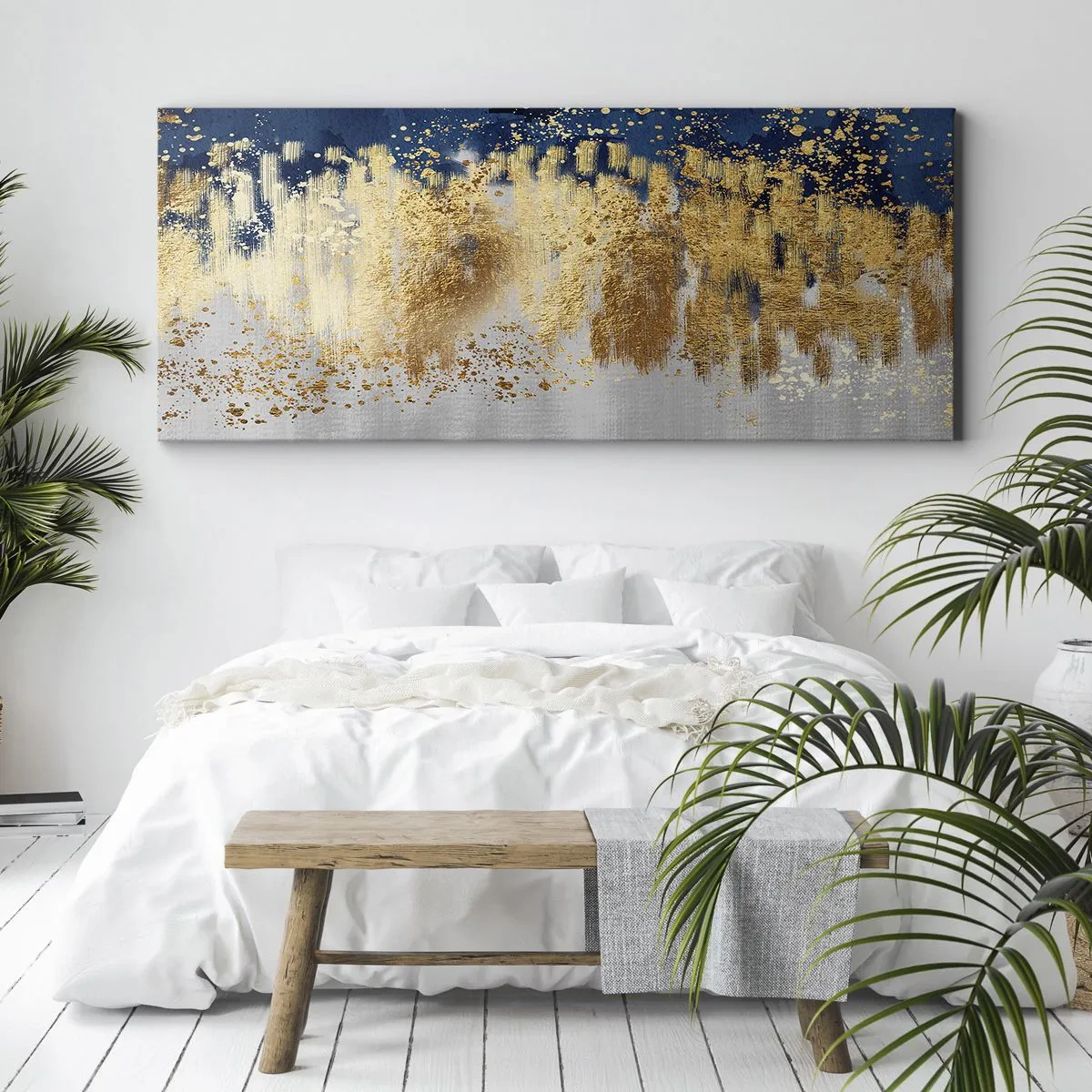Schilderen op canvas - Een moderne compositie met sprankeling - 100x40 cm