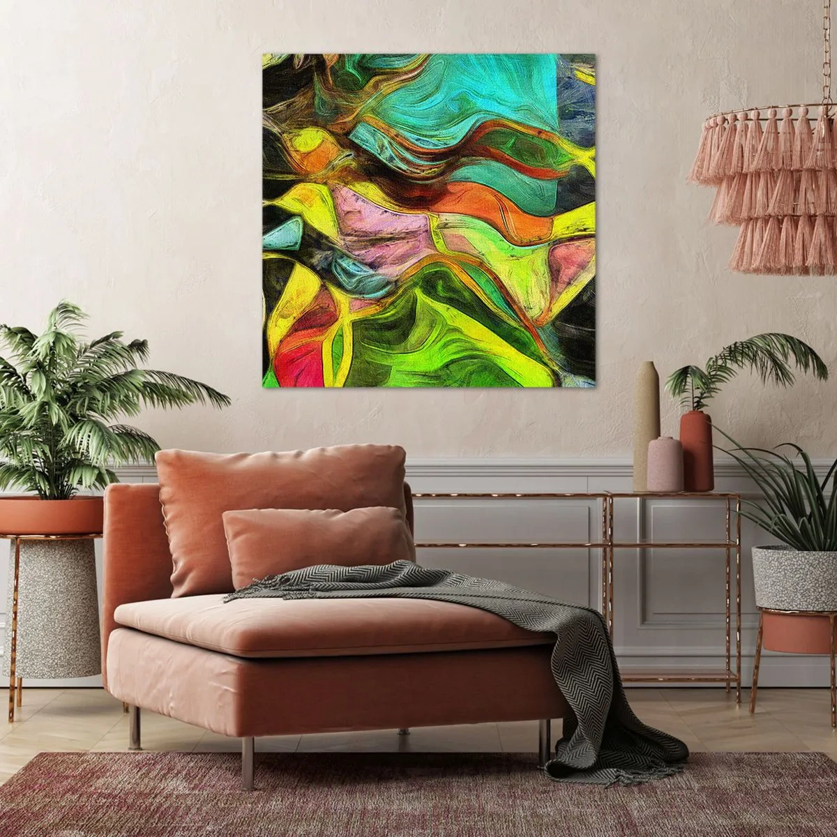 Schilderen op canvas - Beweging is leven - 60x60 cm