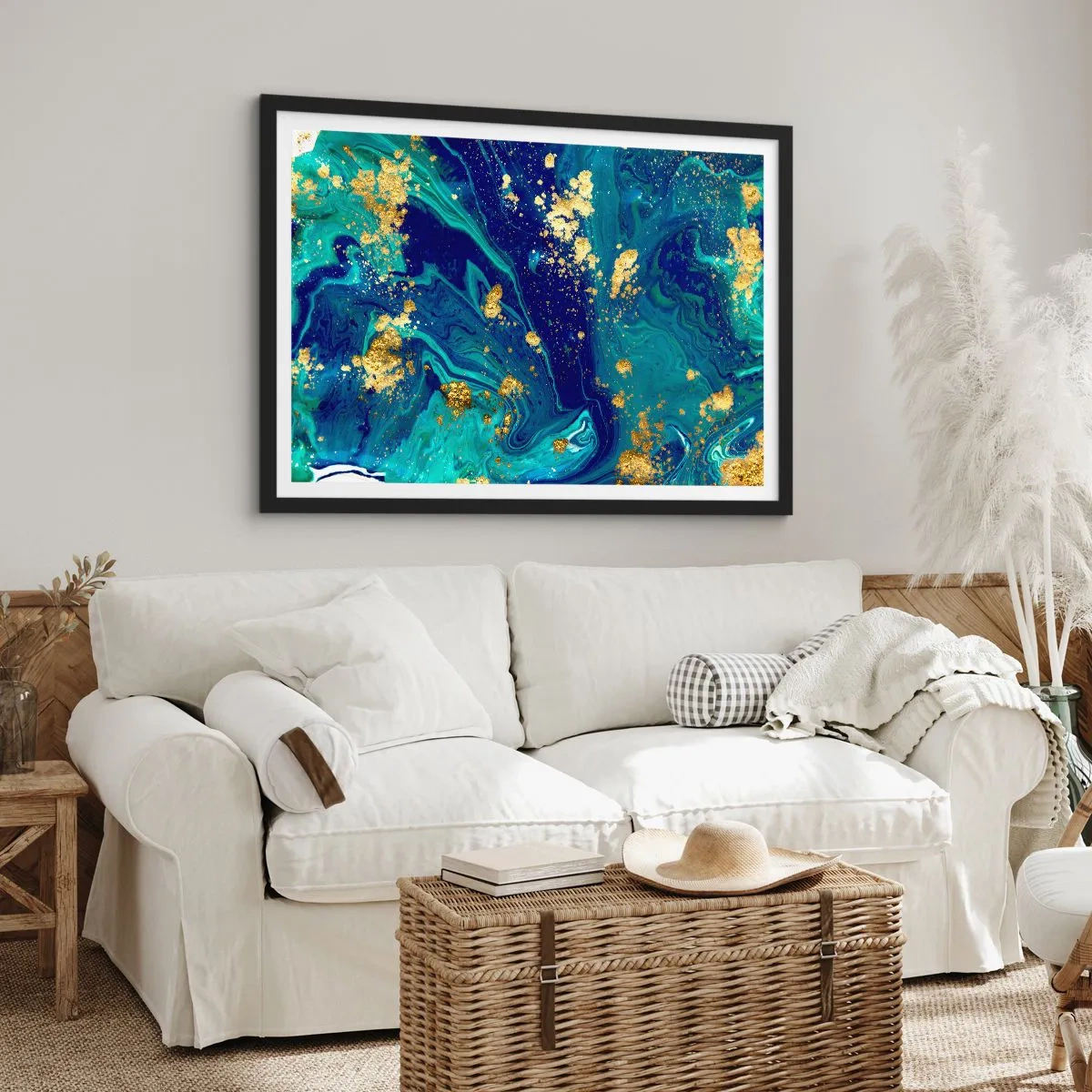 Poster in een zwarte lijst - De bloemblaadjes van de zon - 50x40 cm
