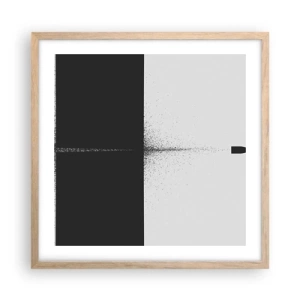 Een poster in een licht eiken lijst - Rechtstreeks naar het doel - 50x50 cm