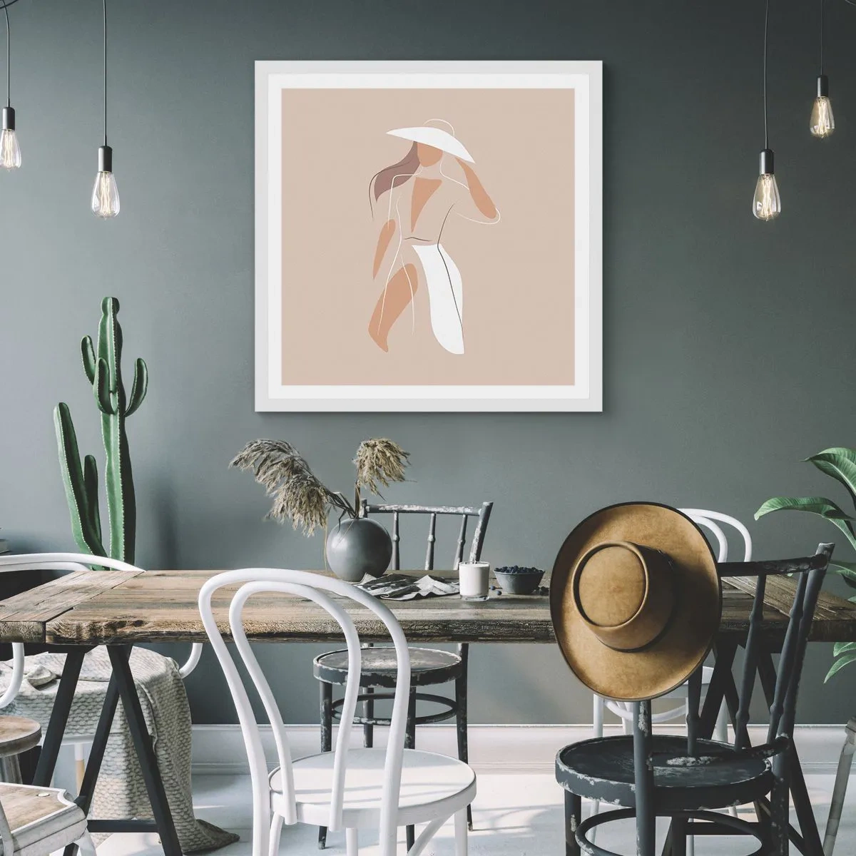 Poster in een witte lijst - Mode is leuk - 40x40 cm