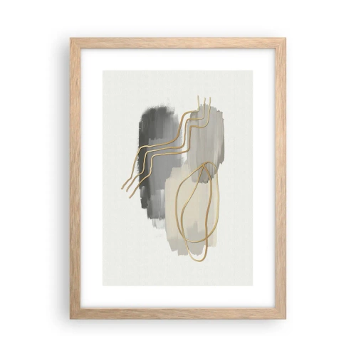 Een poster in een licht eiken lijst - Duur en beweging - 30x40 cm