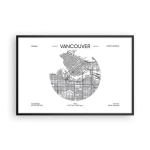 Poster in een zwarte lijst - Anatomie van Vancouver - 91x61 cm