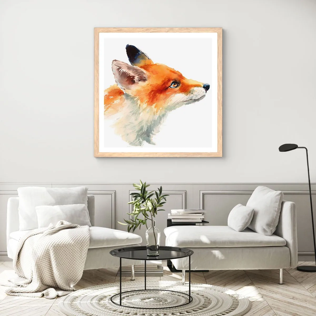 Een poster in een licht eiken lijst - Je kunt nooit voorzichtig genoeg zijn - 60x60 cm