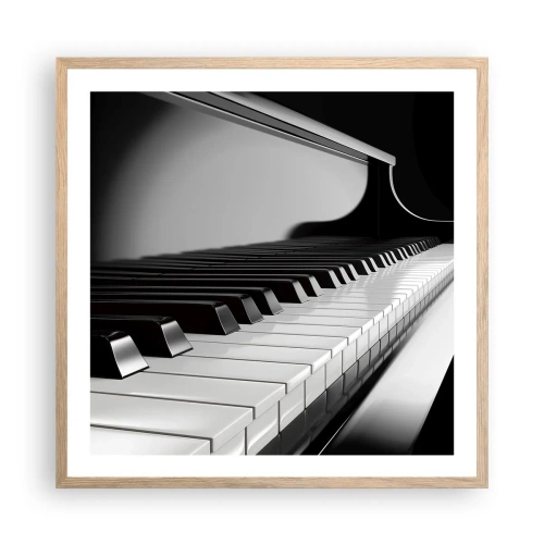 Een poster in een licht eiken lijst - Harmonie van vormen en kleuren - 60x60 cm