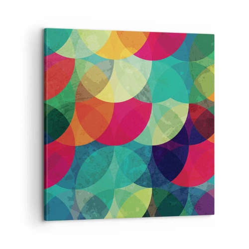 Schilderen op canvas - Beklimming naar de regenboog - 60x60 cm