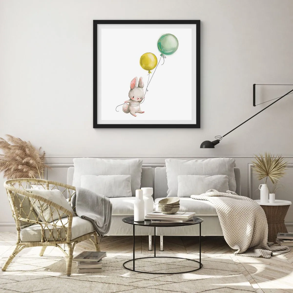 Poster in een zwarte lijst - Ik ga ook vliegen! - 40x40 cm