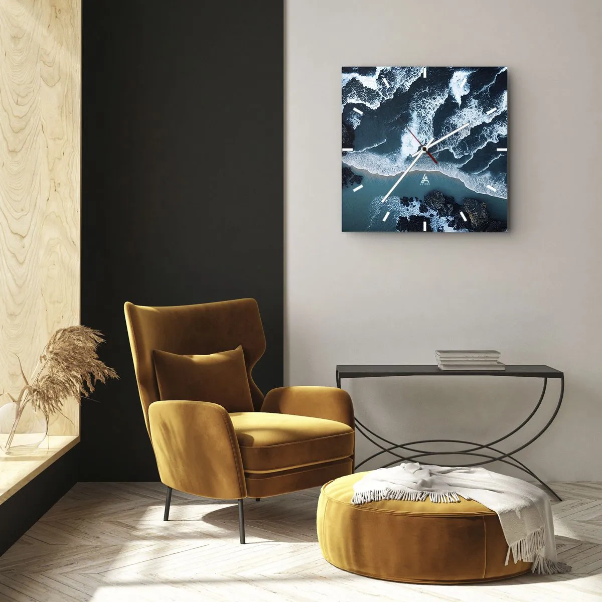 Wandklok - Klok - In golven gewikkeld - 40x40 cm