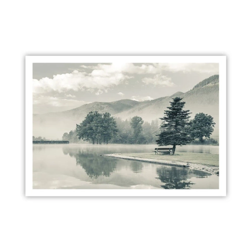 Poster - Het meer slaapt nog - 100x70 cm