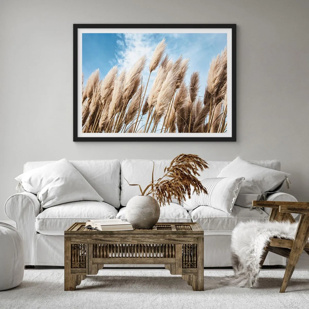 Poster in een zwarte lijst - Zonnige en winderige streling - 70x50 cm