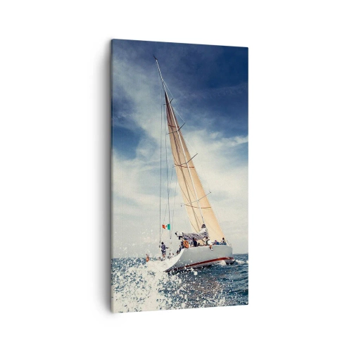 Schilderen op canvas - Ze halen ons niet in! - 45x80 cm