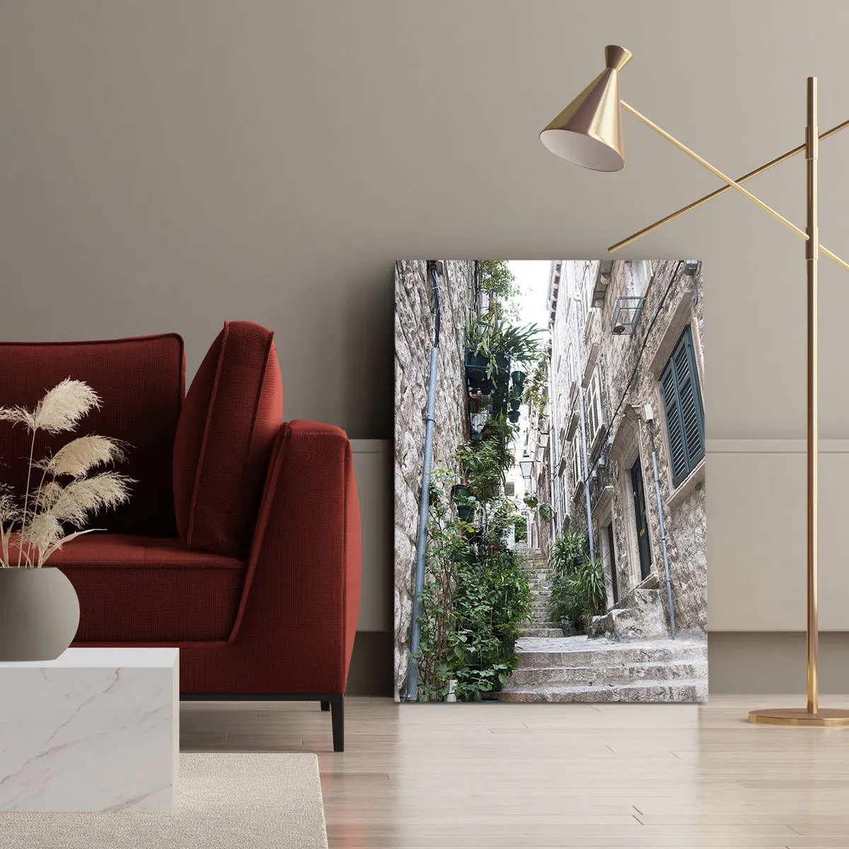 Schilderen op canvas - Charme van de oude stad - 70x100 cm