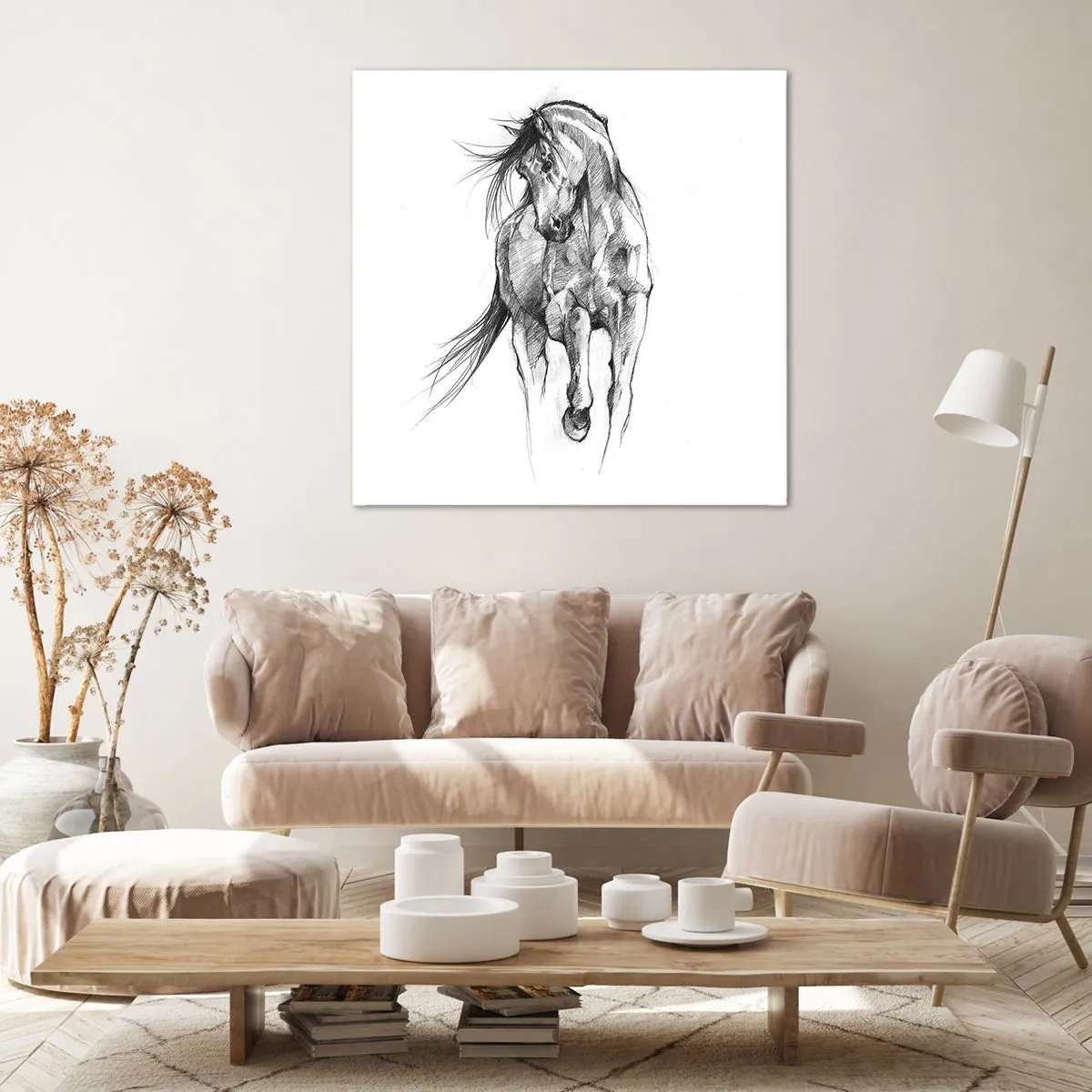 Schilderen op canvas - In een sierlijke draf - 70x70 cm