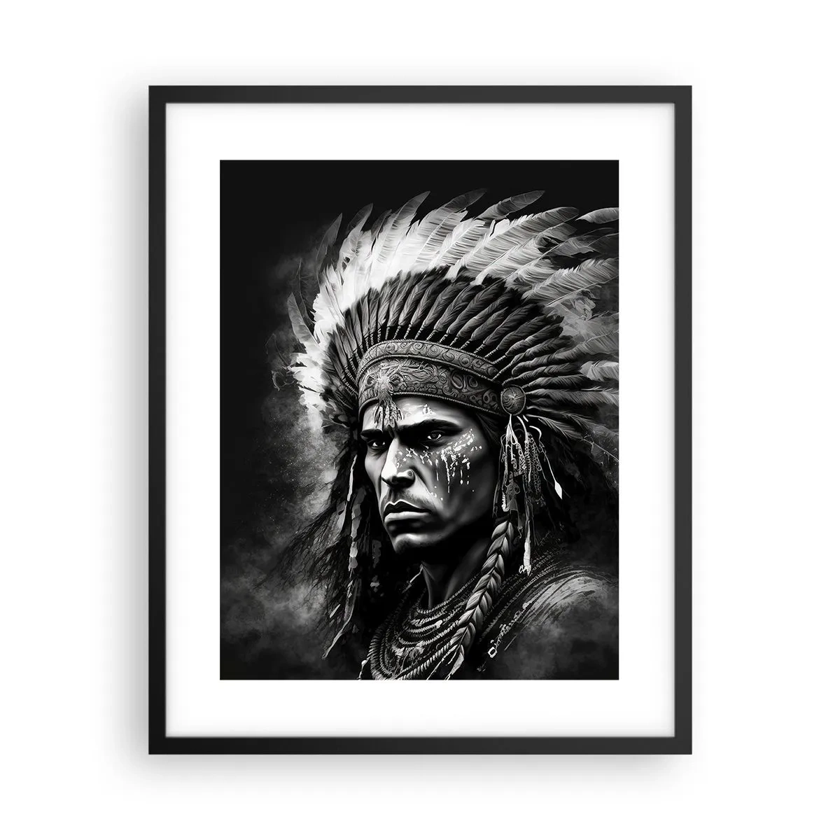 Poster in een zwarte lijst - Een leider en strijder - 40x50 cm