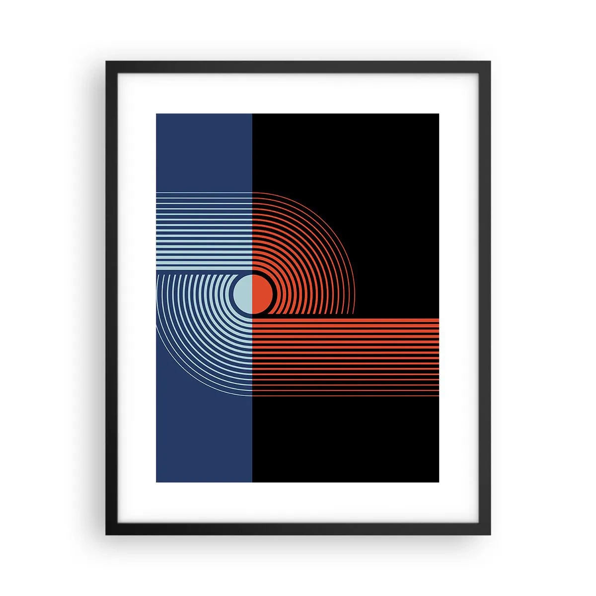 Poster in een zwarte lijst - In een geometrische omhelzing - 40x50 cm