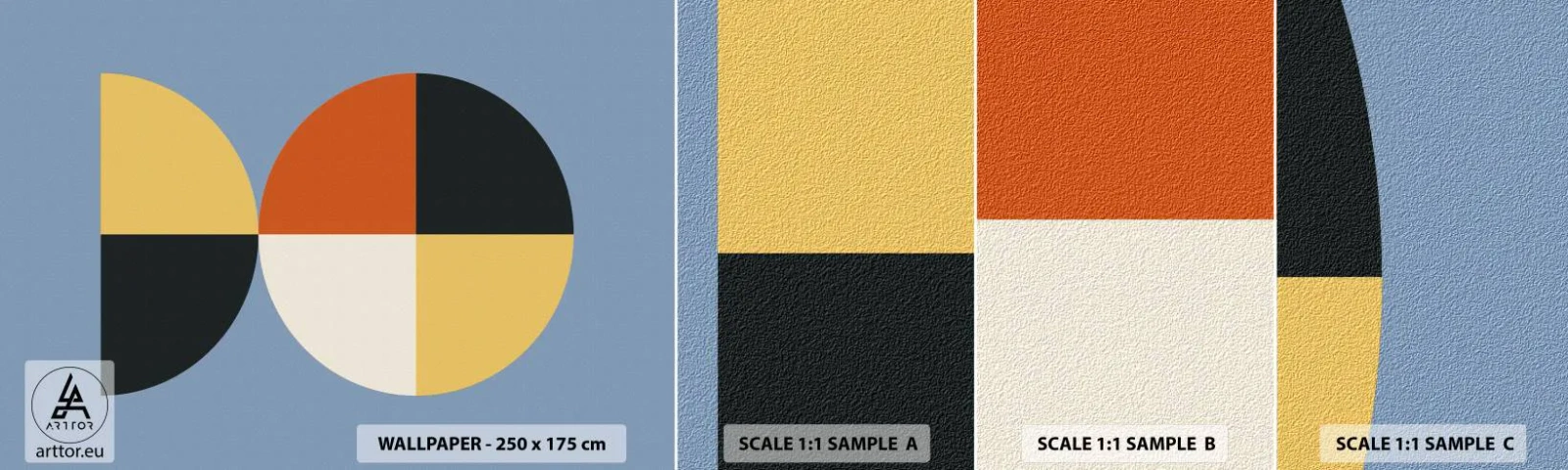 Fotobehang Staaltje Standard Eco - Kijk en tel - Abstractie, Grafisch, Moderne kunst - 100x30 cm