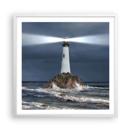 Poster in een witte lijst - Hier... hier... hier! - 60x60 cm