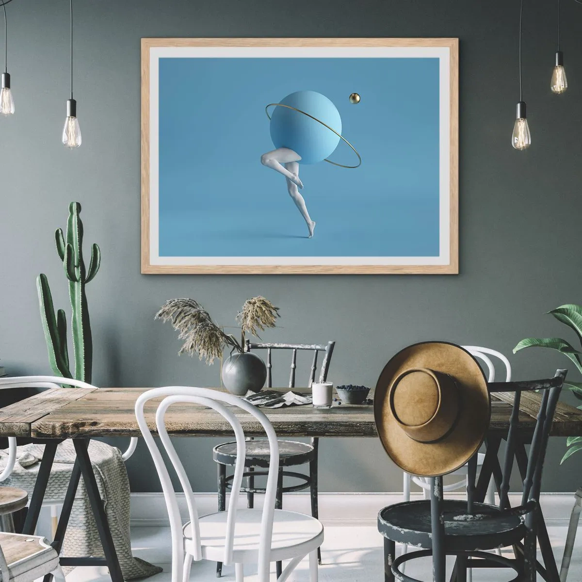 Een poster in een licht eiken lijst - En de planeten zijn gek geworden - 70x50 cm