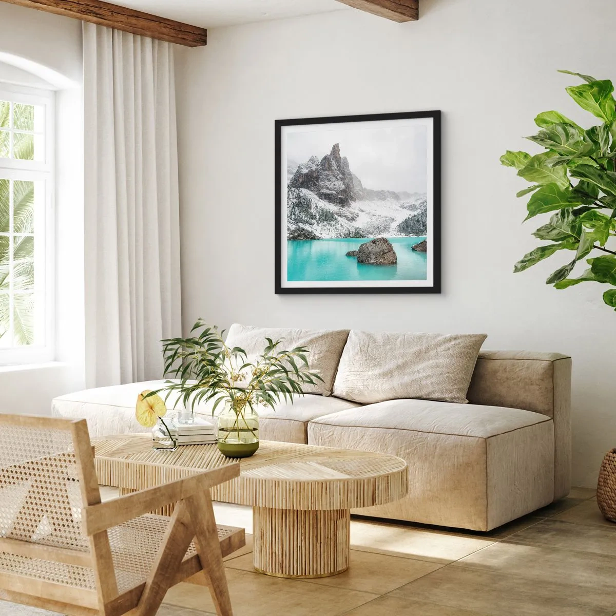 Poster in een zwarte lijst - Bewakend - 40x40 cm