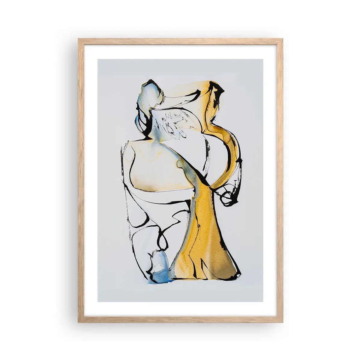 Een poster in een licht eiken lijst - Glazen abstractie - 50x70 cm