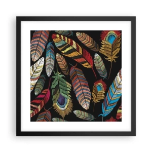 Poster in een zwarte lijst - Het vogelcarnaval - 40x40 cm