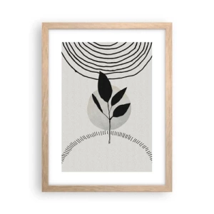 Een poster in een licht eiken lijst - Compositie: natuurrituelen - 30x40 cm
