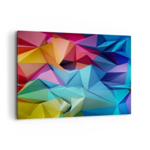 Schilderen op canvas - Regenboog origami - 120x80 cm