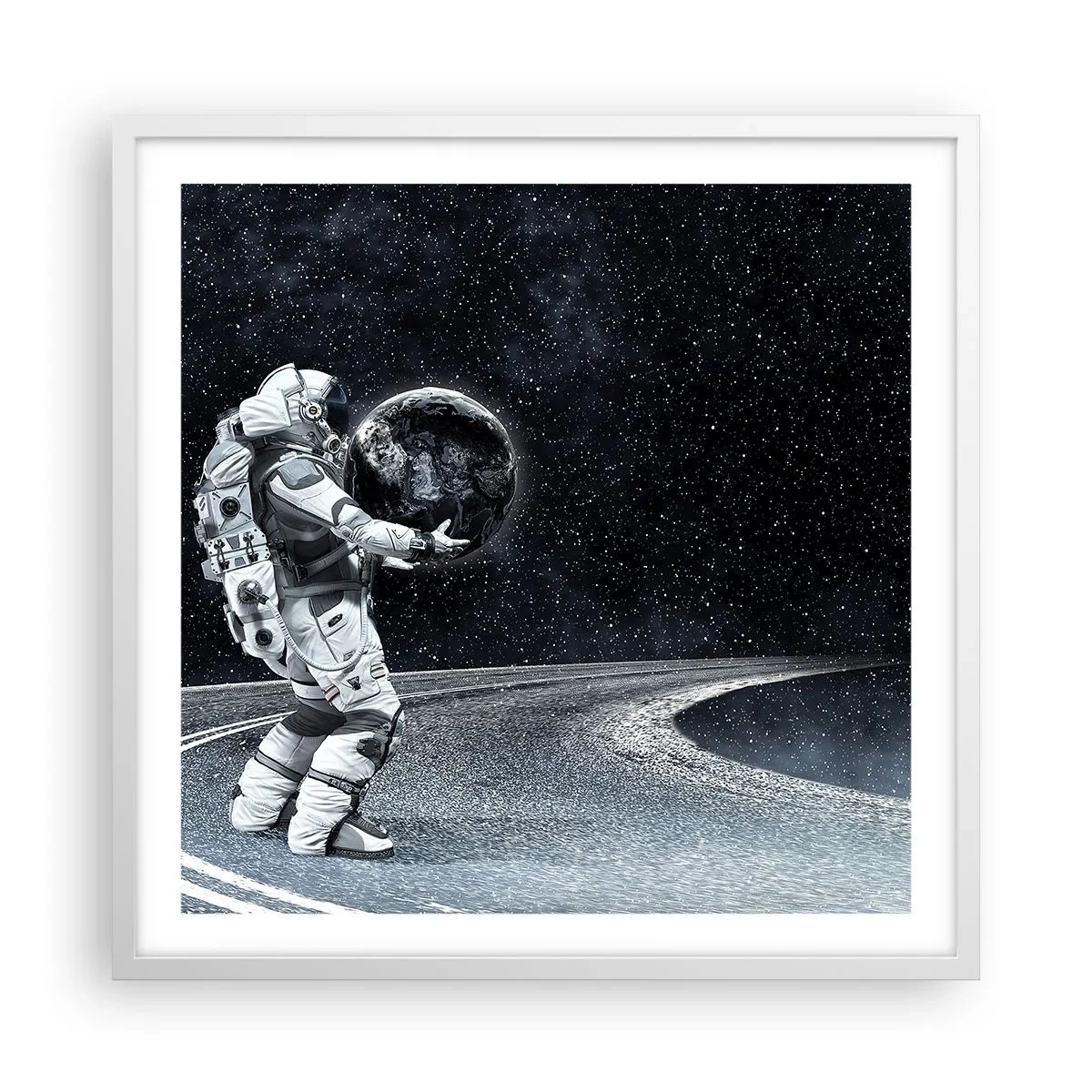 Poster in een witte lijst - Op de Melkweg - 60x60 cm