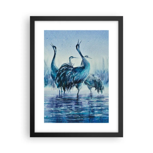 Poster in een zwarte lijst - Ochtendvergadering - 30x40 cm