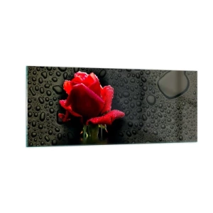 Schilderen op glas - Rood en zwart - 100x40 cm