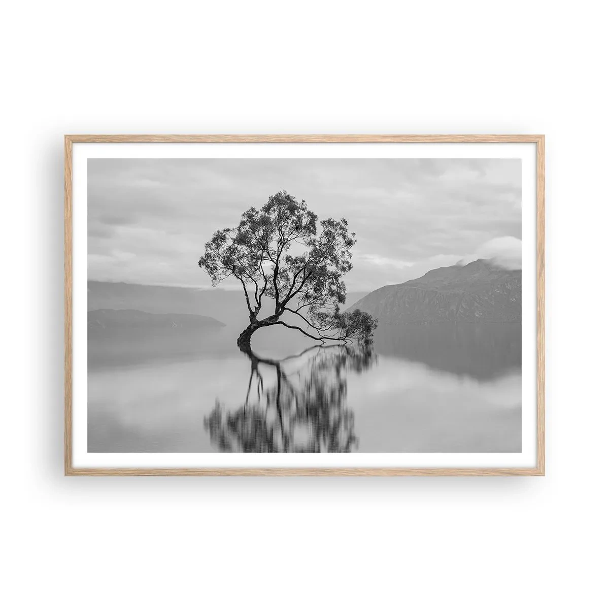 Een poster in een licht eiken lijst - Er is zo'n land - 100x70 cm