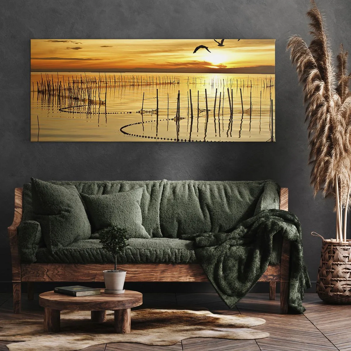Schilderen op canvas - In de visserij - 100x40 cm