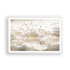 Poster in een witte lijst - Het is tijd… - 91x61 cm