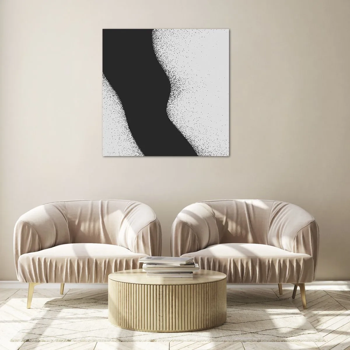 Schilderen op glas - Vloeibare balans - 60x60 cm