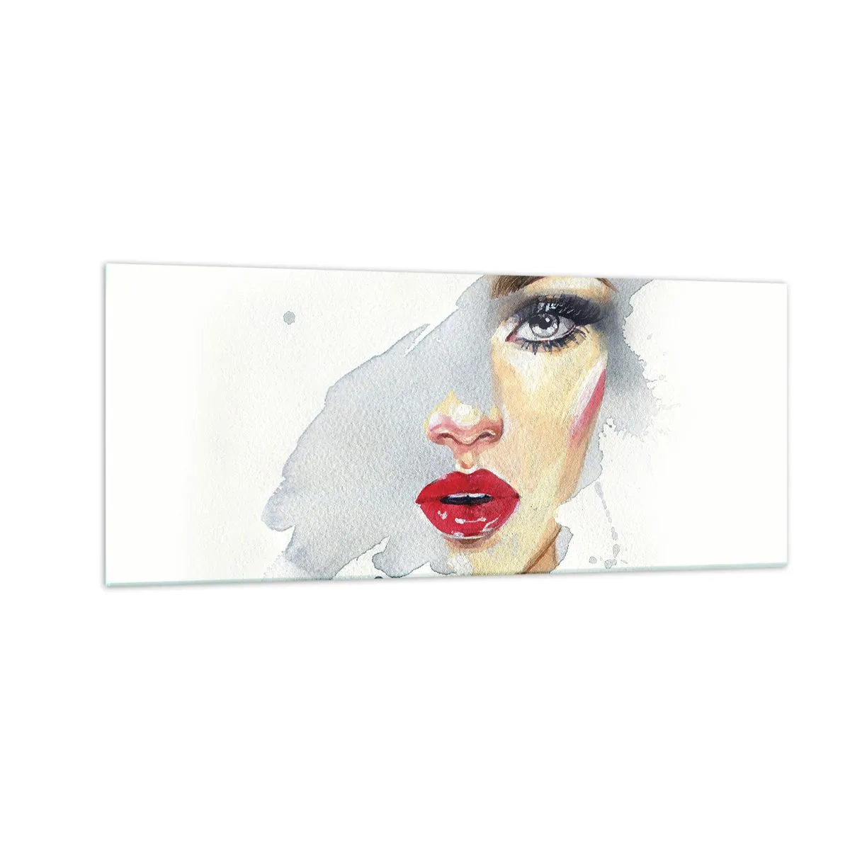 Schilderen op glas - Weerspiegeld in een druppel water - 100x40 cm