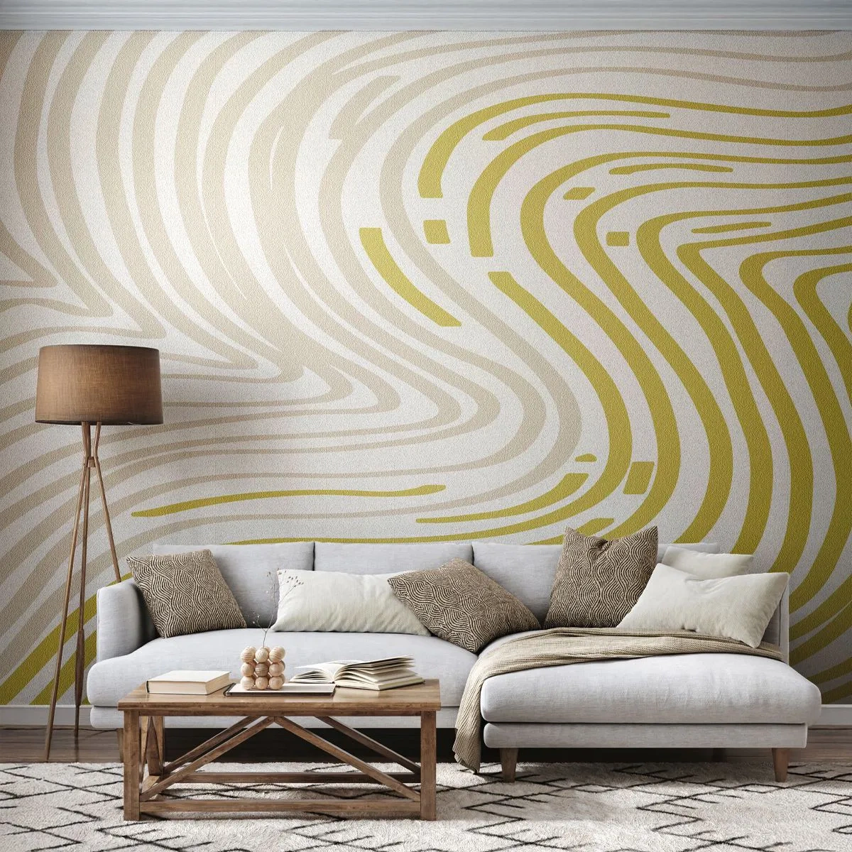 Zelfklevend Fotobehang Deluxe Sticker - Een compositie met een zachte buiging - Minimalisme, Deel, Helder - 150x105 cm