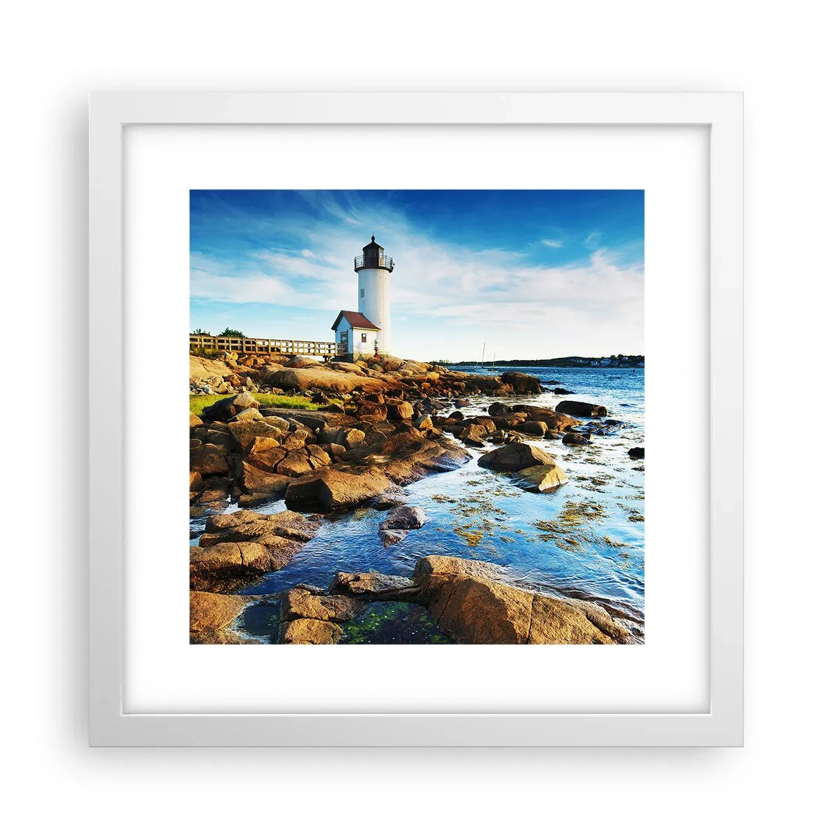 Poster in een witte lijst - Kom blij terug, ik wacht - 30x30 cm