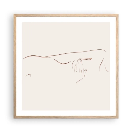 Een poster in een licht eiken lijst - De vorm van verlangen - 60x60 cm