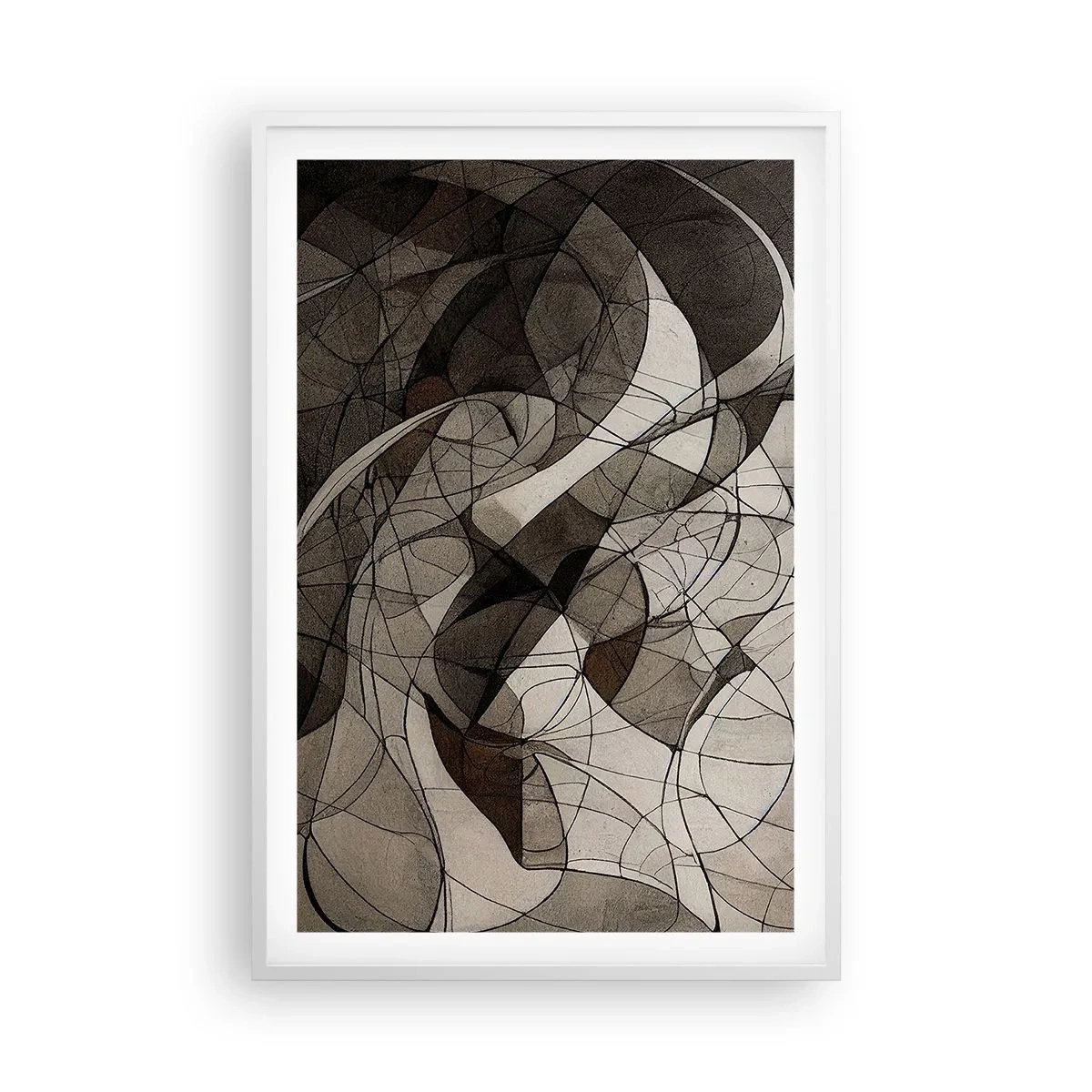 Poster in een witte lijst - Circulatie van aardekleuren - 61x91 cm