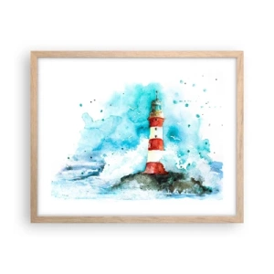 Een poster in een licht eiken lijst - Eenheid van de elementen - 50x40 cm