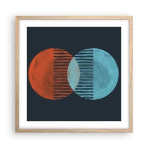 Een poster in een licht eiken lijst - Astronomische fantasie - 50x50 cm